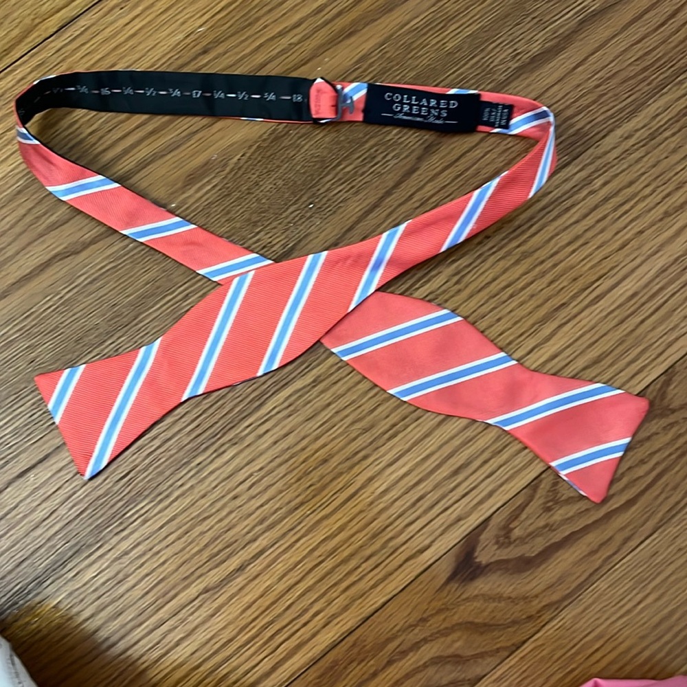 Collard Greens bow tie. Bright & happy multi colored can be viewed as patriotic